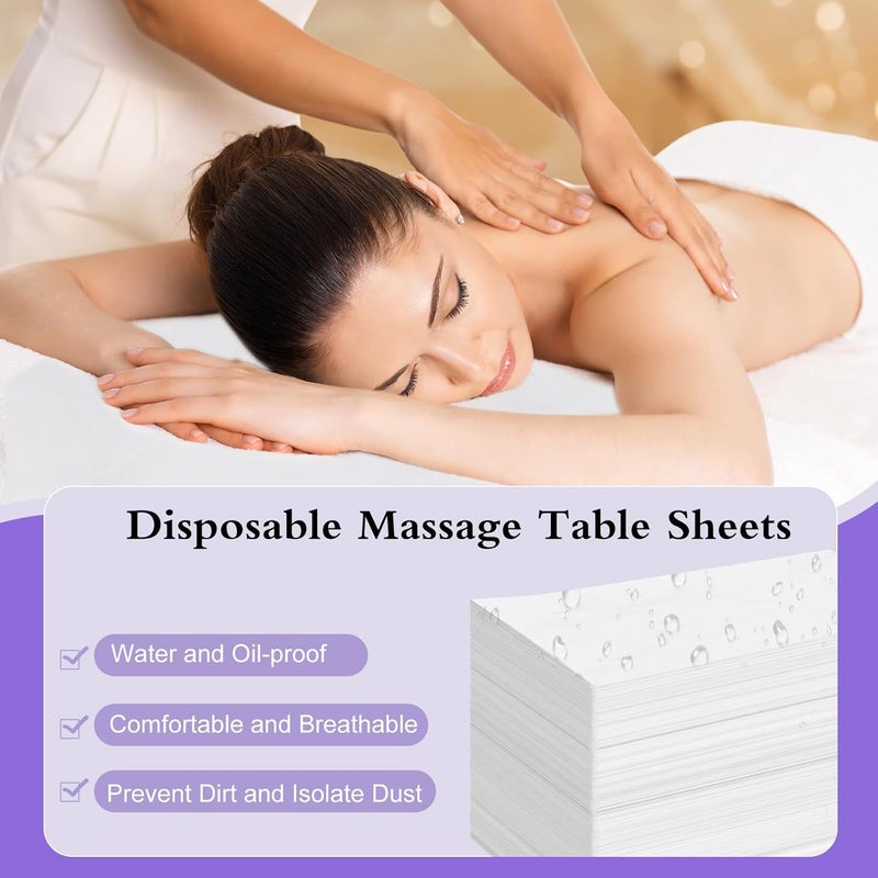 Celmuron 100 Pack Disposable Bed Sheets – 31.5 x 71 in Waterproof Non-woven Sheets for Massage, Spa, Tattoo & Salon Tables(White) - Image 2